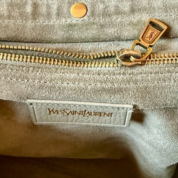 Yves Saint Laurent Muse Two Hand Bag Tote Bag Gray Beige - Picture 12 of 12